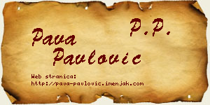 Pava Pavlović vizit kartica